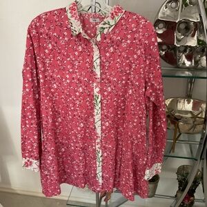 Floral Pink Button Down Shirt